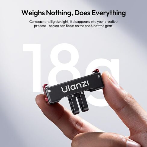 ULANZI OA24 Metal Magnetic Quick Release Adapter Mount for DJI Osmo Action 6/Nano, Aluminum Alloy Expansion Connector with 1/4" Screw Hole, Foldable Dual-Claw Base, Anti-Slip Silicone Pad in Kuwait