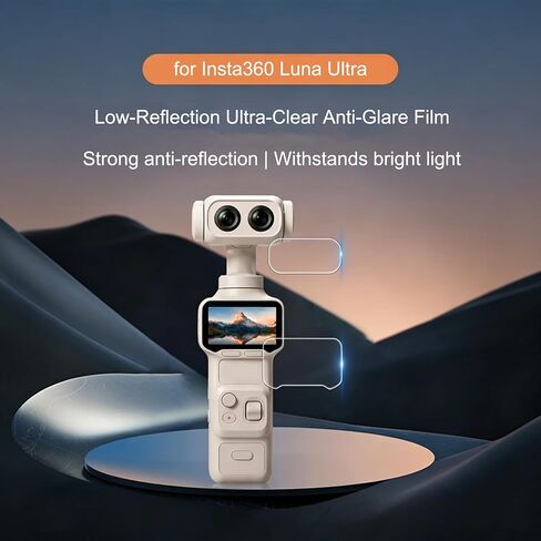 For Insta360 Luna Ultra, Camera Anti‑Glare Screen Protector, Low Reflection 9H Hardness Tempered Glass Film in Kuwait