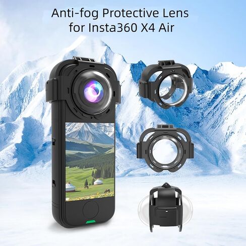 Protective Lens for Insta360 X4 Air Camera - Anti-Fog Dustproof Optical Glass Cover with Ventilation Holes, Snap-On Easy Installation in Kuwait