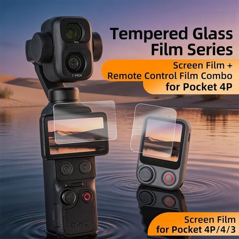 Tempered Glass Screen Protector Film for DJI Pocket 4 Pro, HD Clear Anti-Scratch Protective Film for Camera Screen & Remote Control(2 set) in Kuwait