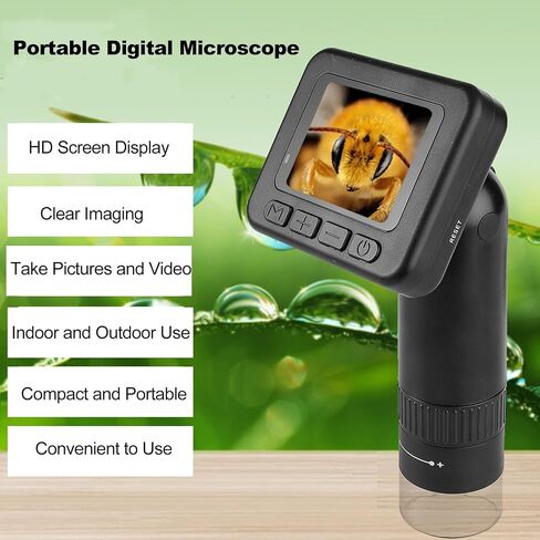 1000X Digital Microscope USB Connect to PC Handheld Microscope with 2 Inch Screen 1080P Video 8 LED Lights for Jewelry Plants Rocks for Students Hobbyists in Kuwait