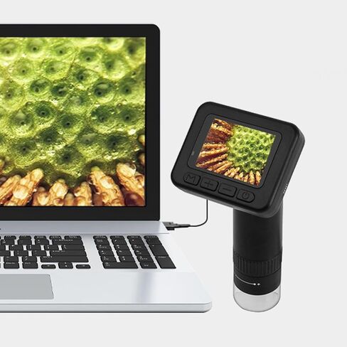1000X Digital Microscope USB Connect to PC Handheld Microscope with 2 Inch Screen 1080P Video 8 LED Lights for Jewelry Plants Rocks for Students Hobbyists in Kuwait