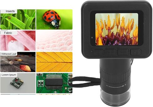 1000X Digital Microscope USB Connect to PC Handheld Microscope with 2 Inch Screen 1080P Video 8 LED Lights for Jewelry Plants Rocks for Students Hobbyists in Kuwait