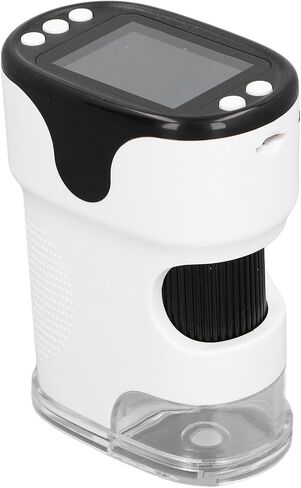 Portable Handheld Microscope, Handheld Microscope 1/4 Inch Screw Connector with 6 Sample Slides Tripod for Present (White) in Kuwait