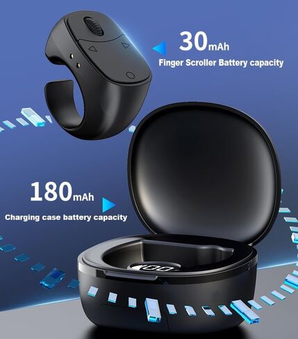 TikTok Scrolling Ring Remote Control,Page Turner for i-Pad i-Phone & Android Tablet,Bluetooth 5.3 Camera Remote, Handheld Scrolling Ring for TikTok,YouTube,Instagram,iOS,Android, PC/App/Camera (Black) in Saudi Arabia