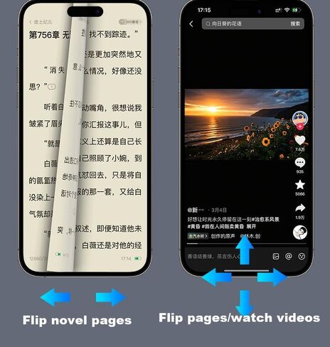 TikTok Scrolling Ring Remote Control,Page Turner for i-Pad i-Phone & Android Tablet,Bluetooth 5.3 Camera Remote, Handheld Scrolling Ring for TikTok,YouTube,Instagram,iOS,Android, PC/App/Camera (Black) in Saudi Arabia