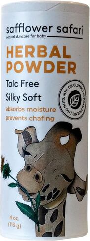 Herbal Baby Powder - All-Natural,Talc-Free Organic Arrowroot, Hypoallergenic, Vegan Made in USA by Safflower Safari in Kuwait