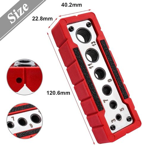 Drill Block Guide for Straight Holes, Portable Handheld Drill Guide Jig, 3-13mm Hole Locator, with V-Groove Design in Kuwait