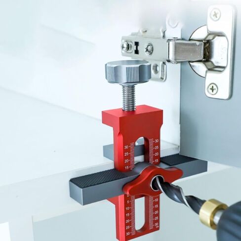 Cabinet Door Installation Positioner - Aluminium Alloy Adjustable Cabinet Hardware Jig Mounting Tool, Easily Adjustable Cabinet Door Positioning Tool for Most Cabinet Doors(B) in Kuwait