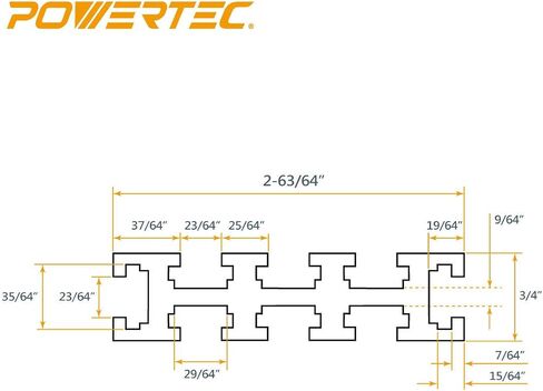 POWERTEC 71488 Multi T-Track Fence with Light Measure Right to Left, 3" High x 24" Long Multi Track in Kuwait
