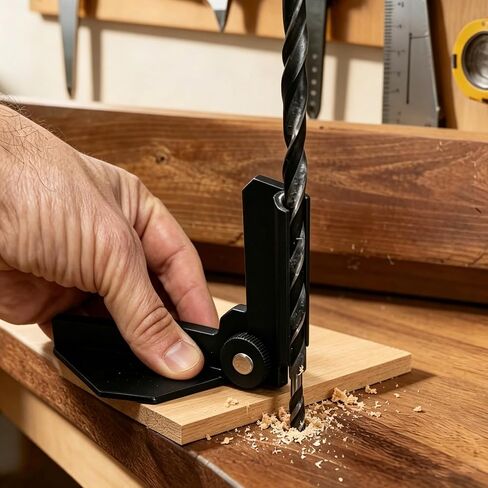 Precision Drill Guide Block for Straight Holes, DIY Jig with Angle Adjustment, Compact for Woodworking Metalworking,Red in Kuwait