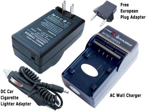 AC Wall DC Car External Battery Charger Kit for GE GB-50 General Imaging DV1 G100 J1470S PJ1 + iTEKIRO 10-in-1 USB Charging Cable in Kuwait