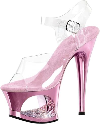 Roimaash Fancy Women 17CM Clear Pole Dance Sandals in Kuwait