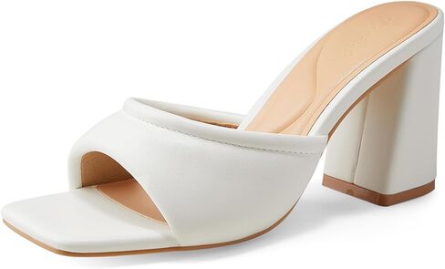 Arromic Womens Heels Sandals Square Open Toe Slip on Mules Summer Casual Beach Party Block Chunky Heeled Pumps Shoes in Kuwait