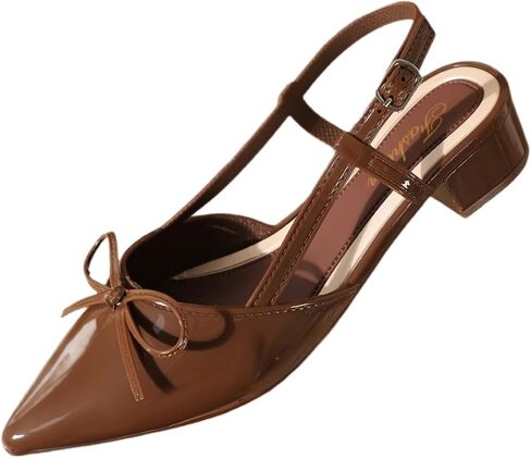 Pointed-toe style, thick heel sandals. Suitable for daily wear, commuting, weddings. Can be paired with skirts or pants. in Kuwait