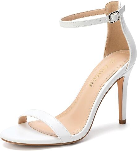 Odisen Women's Open Toe Stiletto Heels | 4-Inch Round Toe Heeled Sandals with Ankle Strap in Kuwait
