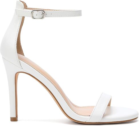 Odisen Women's Open Toe Stiletto Heels | 4-Inch Round Toe Heeled Sandals with Ankle Strap in Kuwait