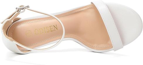 Odisen Women's Open Toe Stiletto Heels | 4-Inch Round Toe Heeled Sandals with Ankle Strap in Kuwait