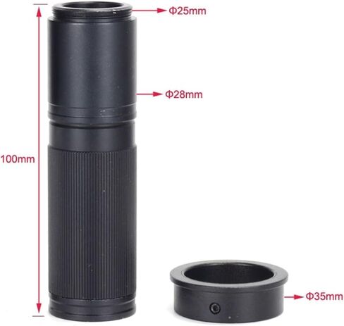 Industrial Telescope Lens, Industry Microscope Camera C-Mount Lens s 5X-150X Camera Zoom Eyepiece Magnifier for USB 4k Microscope(Black) in Kuwait