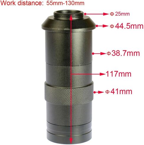 Industrial Telescope Lens, Microscope Lens 8X -100X Magnification Adjustable C-Mount Glass for Industrial Camera Magnifier in Kuwait