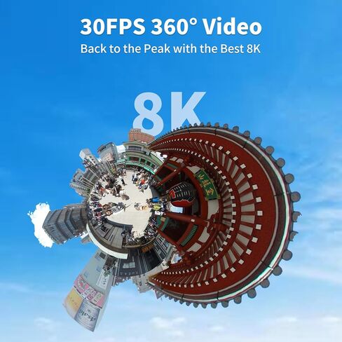 KanDao QooCam 3 Ultra 360 Action Camera,10-Bit Video, 8K Waterproof Sports Camera Dual 1/1.7" Sensors,96MP Photo,HDR,F1.6 Fast Aperture, Built-in GPS, Stabilization, AI Tracking,in-Camera Stitching in Kuwait