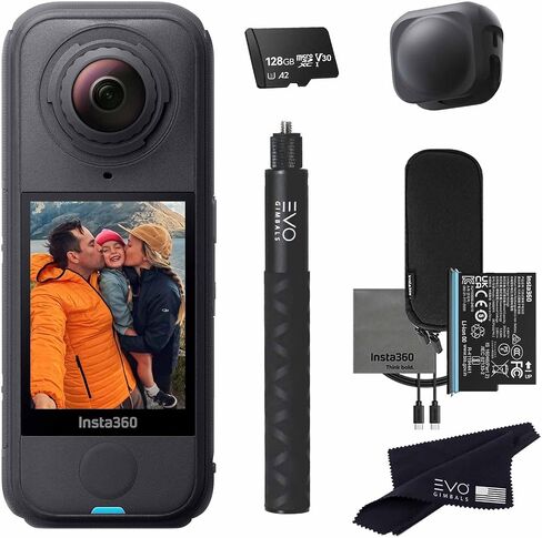 Insta360 X4 Air Basic Bundle | Lightest 8K 360 Action Camera for Epic Adventures | for Travel, Sports, Family Moments, Vlogging | Bundle Includes Invisible Selfie Stick, Lens Cap(512GB) in Saudi Arabia