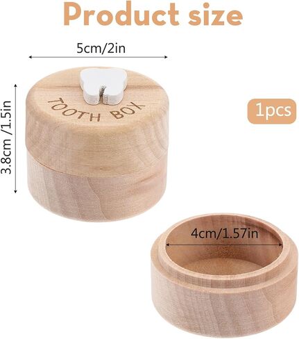 Tooth Fairy Box - Wooden Tooth Holder for Kids Teeth, Carved Lost Baby Teeth Keepsake Storage Box for Little Boys Girls First Lost Teeth and Fairy Gifts in Kuwait