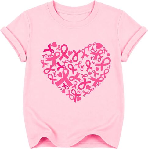 Girls in October We Wear Pink Shirt Kids Halloween Ghost Graphic Tee Breast Cancer Awareness T-Shirt for Toddler Youth in Kuwait
