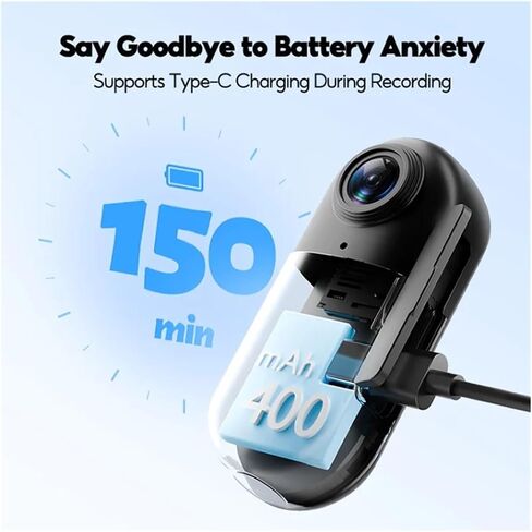 4K Magnetic Pocket Wearable Sports Camera WiFi with Waterproof Shell for Bike Motorcycle Casual Cycling Vlog Recording in Kuwait