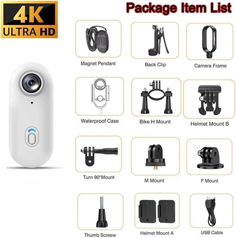 4K Waterproof Mini Wearable Body Camera WiFi Portable Helmet Cam for Motorcycle Bike Travel Outdoor Sports Vlog Recording in Kuwait