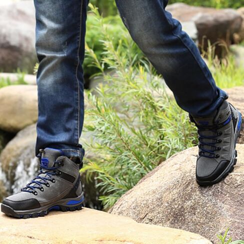Men'S Women'S Stylish High Top Durable Hiking Boots Lightweight Suede For Daily Wear Trekking Shoes Comfortable Non-Slip Lace-Up Shoes in Kuwait