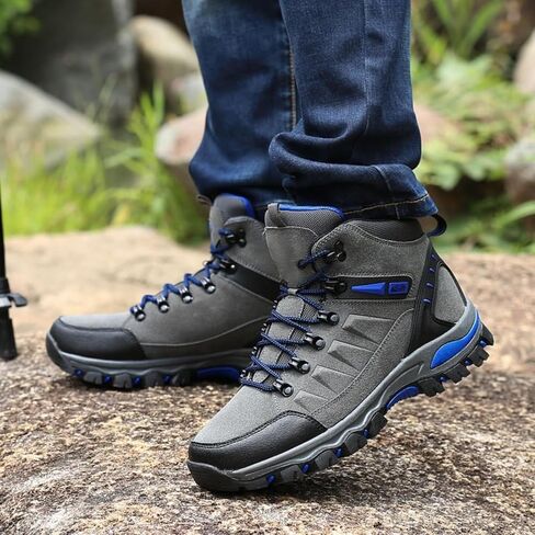 Men'S Women'S Stylish High Top Durable Hiking Boots Lightweight Suede For Daily Wear Trekking Shoes Comfortable Non-Slip Lace-Up Shoes in Kuwait