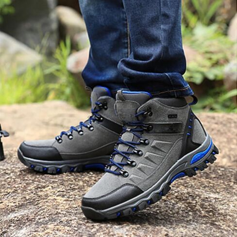 Men'S Women'S Stylish High Top Durable Hiking Boots Lightweight Suede For Daily Wear Trekking Shoes Comfortable Non-Slip Lace-Up Shoes in Kuwait