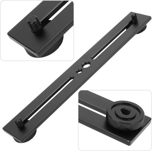 Generic 1/4" Dual Flash Bracket Dual Head Flash Holder with 1/4" & 3/8" Screw Holes for Camera Light Stand Tripod Aluminum Alloy Portable in Kuwait