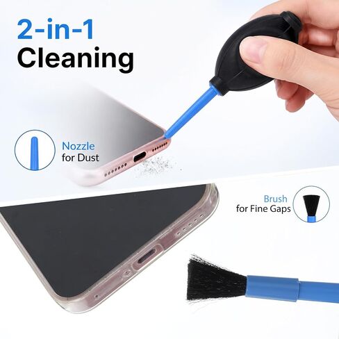 2 pcs Air Blower with Soft Brush Silicone Super Blower Blaster Pump | Dust Camera Lens Cleaner Manual Rubber Bulb Air Pump Dust Cleaner for Digital Sensor Screens Keyboards Telescope in Kuwait