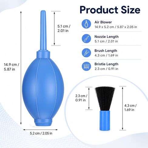 2 pcs Air Blower with Soft Brush Silicone Super Blower Blaster Pump | Dust Camera Lens Cleaner Manual Rubber Bulb Air Pump Dust Cleaner for Digital Sensor Screens Keyboards Telescope in Kuwait