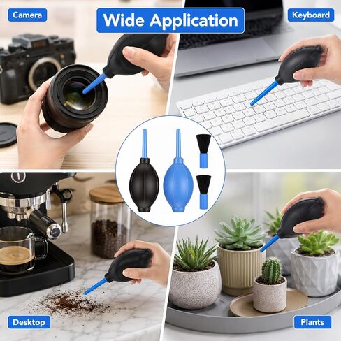 2 pcs Air Blower with Soft Brush Silicone Super Blower Blaster Pump | Dust Camera Lens Cleaner Manual Rubber Bulb Air Pump Dust Cleaner for Digital Sensor Screens Keyboards Telescope in Kuwait