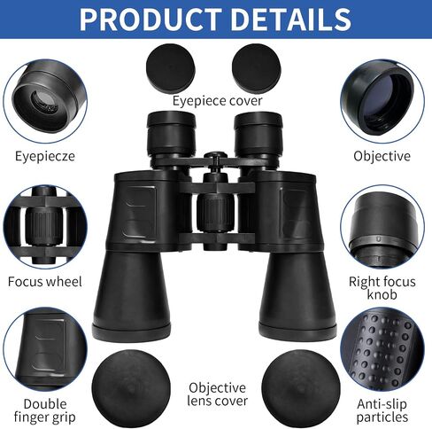 7x50 Binoculars for Adults – HD Compact Low Magnification Binocular 7X Wide Field of View for Bird Watching, Stargazing, Hunting, Travel & Sports Events in Kuwait