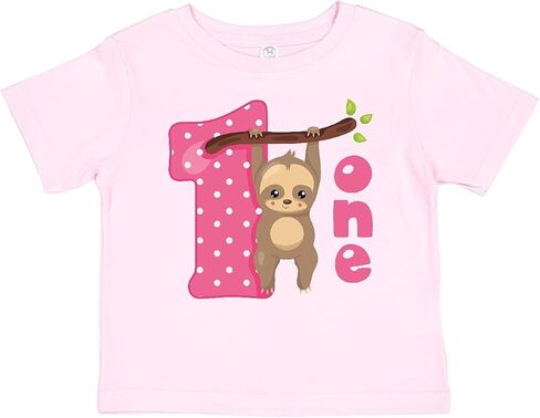 inktastic Pink Sloth 1st Birthday Baby T-Shirt in Kuwait