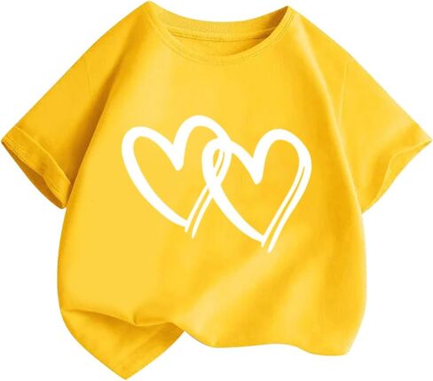 Baby Toddler T Shirts Cute Heart Print Short Sleeve Tshirts Tops Oversized Loose Fit Summer Casual Tees for Boys in Kuwait