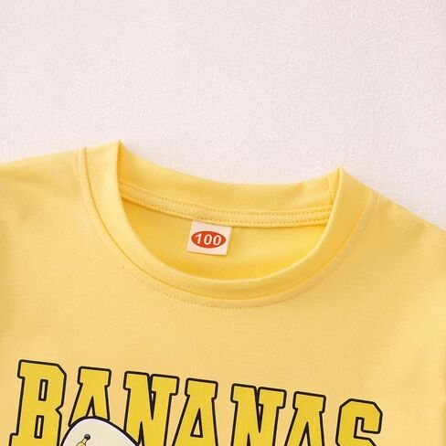 MODNTOGA Toddler Girls Banana Shirt Kids Cute Banana Bow Print T-Shirt Short Sleeve Funny Baseball Graphic Summer Tee Tops in Kuwait