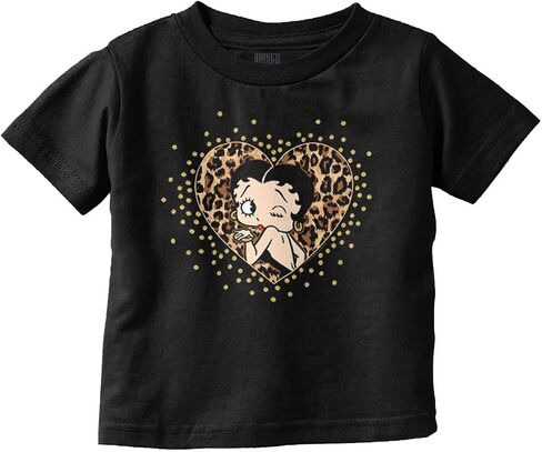 Betty Boop Cheetah Print Heart Toddler Baby Girl T Shirt in Kuwait