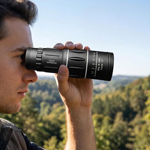16X52 High Power Monocular Telescope, HD Clear View Portable for Adults, Outdoor Gear for Hiking Hunting, Birthday Gift for Men in Kuwait