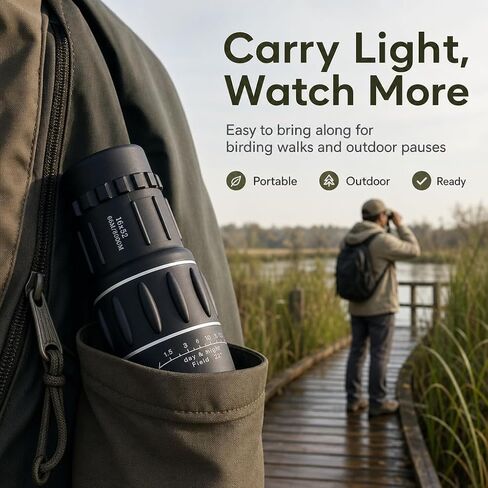 16X52 High Power Monocular Telescope, HD Clear View Portable for Adults, Outdoor Gear for Hiking Hunting, Birthday Gift for Men in Kuwait