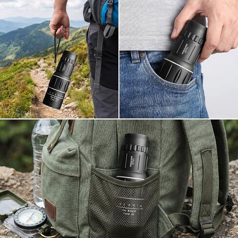 16X52 High Power Monocular Telescope, HD Clear View Portable for Adults, Outdoor Gear for Hiking Hunting, Birthday Gift for Men in Kuwait