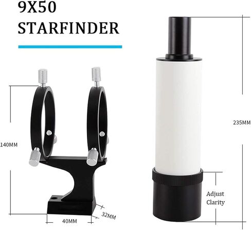 Monocular Telescope, High Power Astronomical Telescope Accessories Optical Finder Tube Finder Scope with Black and White Bracket 7X50 Lightweight for Specific Area Observation Binoculars in Kuwait