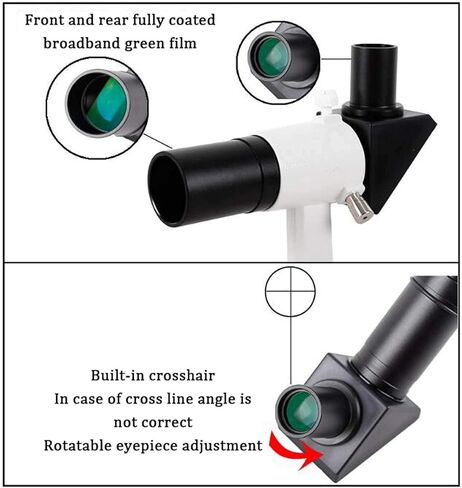 Monocular Telescope, High Power 90° Astronomical Telescope Eyepiece Finderscope Plastic with Dust Cap Black 6X30 Lightweight for Specific Area Observation Binoculars in Kuwait