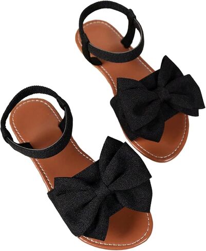 GORGLITTER Women's Bow Dressy Flat Sandals Cute Ankle Strap Slide Shoes | Formal Wedding Flats, Bowknot Sandals for Women, Ornamental Sandals with Bows Women, Vacation Slides in Kuwait
