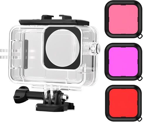 148FT/45M Underwater Waterproof Housing Case with 3Pack Filters for DJI OSMO Action 6, Underwater Dive Cover Diving Protective Shell for DJI Osmo Action6 Camera Accessories in Kuwait