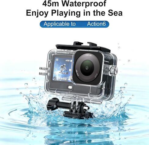 148FT/45M Underwater Waterproof Housing Case with 3Pack Filters for DJI OSMO Action 6, Underwater Dive Cover Diving Protective Shell for DJI Osmo Action6 Camera Accessories in Kuwait
